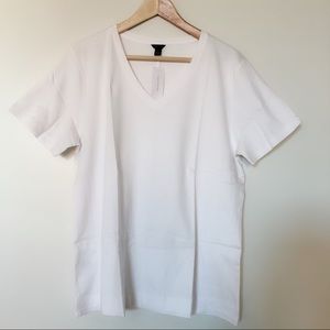 Ann Taylor 100% cotton v neck white tee